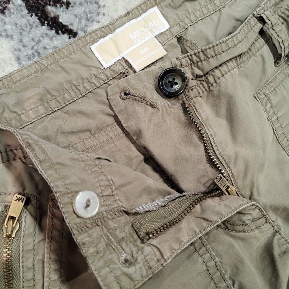Michael Kors Roll Up Cuff Pocket Khaki Cargo Pants - Picture 3 of 13